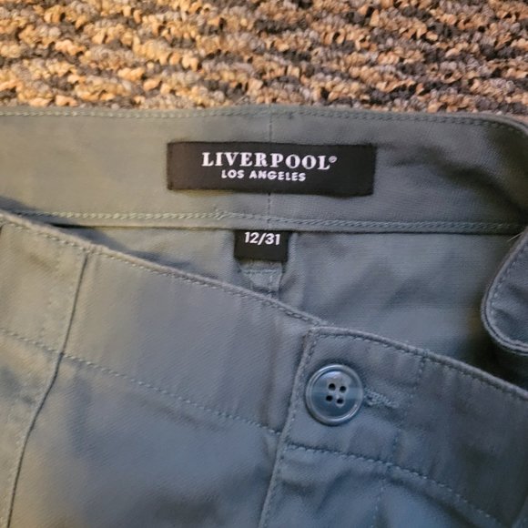 Liverpool Los Angeles Crop Cargo Trouser Jogger With Zip Hem Olive Green Size 12 - Picture 4 of 13